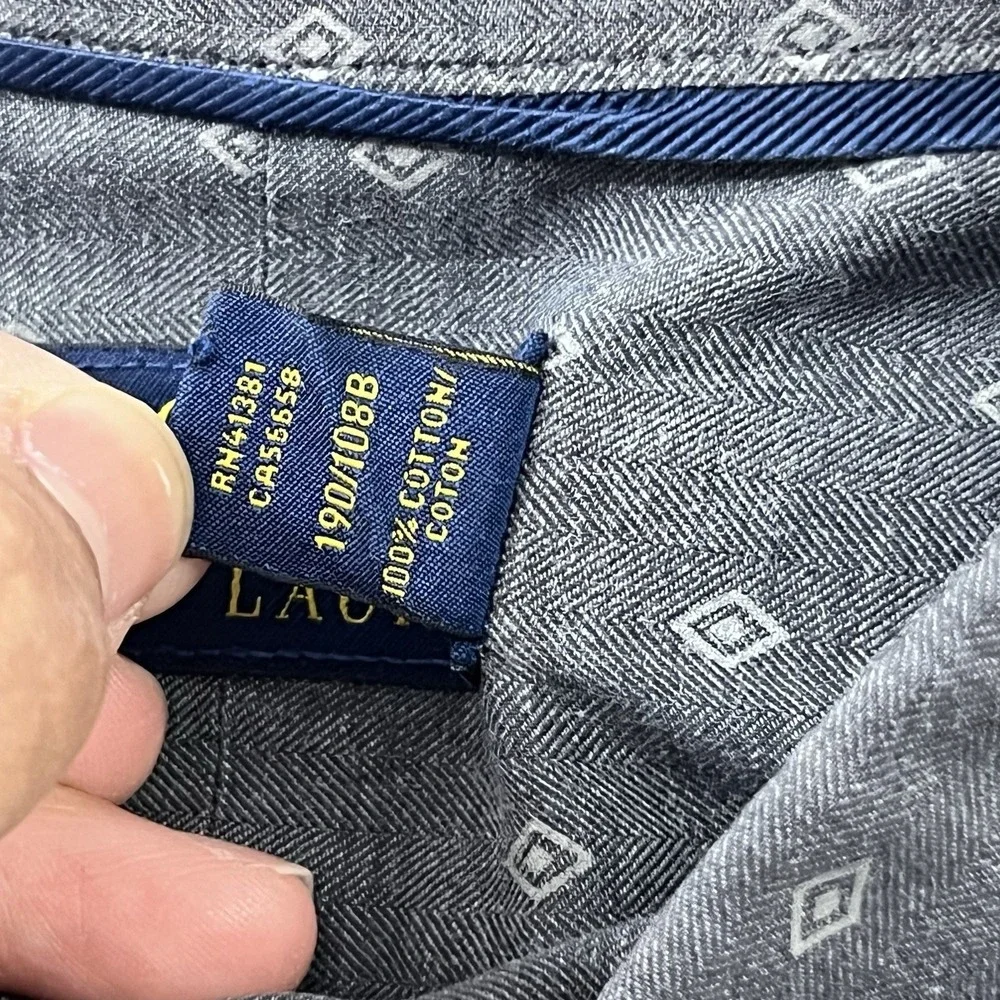 Polo Ralph Lauren Shirt Mens XXL Diamond‎ Classic Pony Preppy Casual Long Sleeve